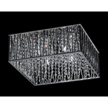 Z-Lite Terra 4 Light Flush Mount, Chrome & Chrome 872CH-F